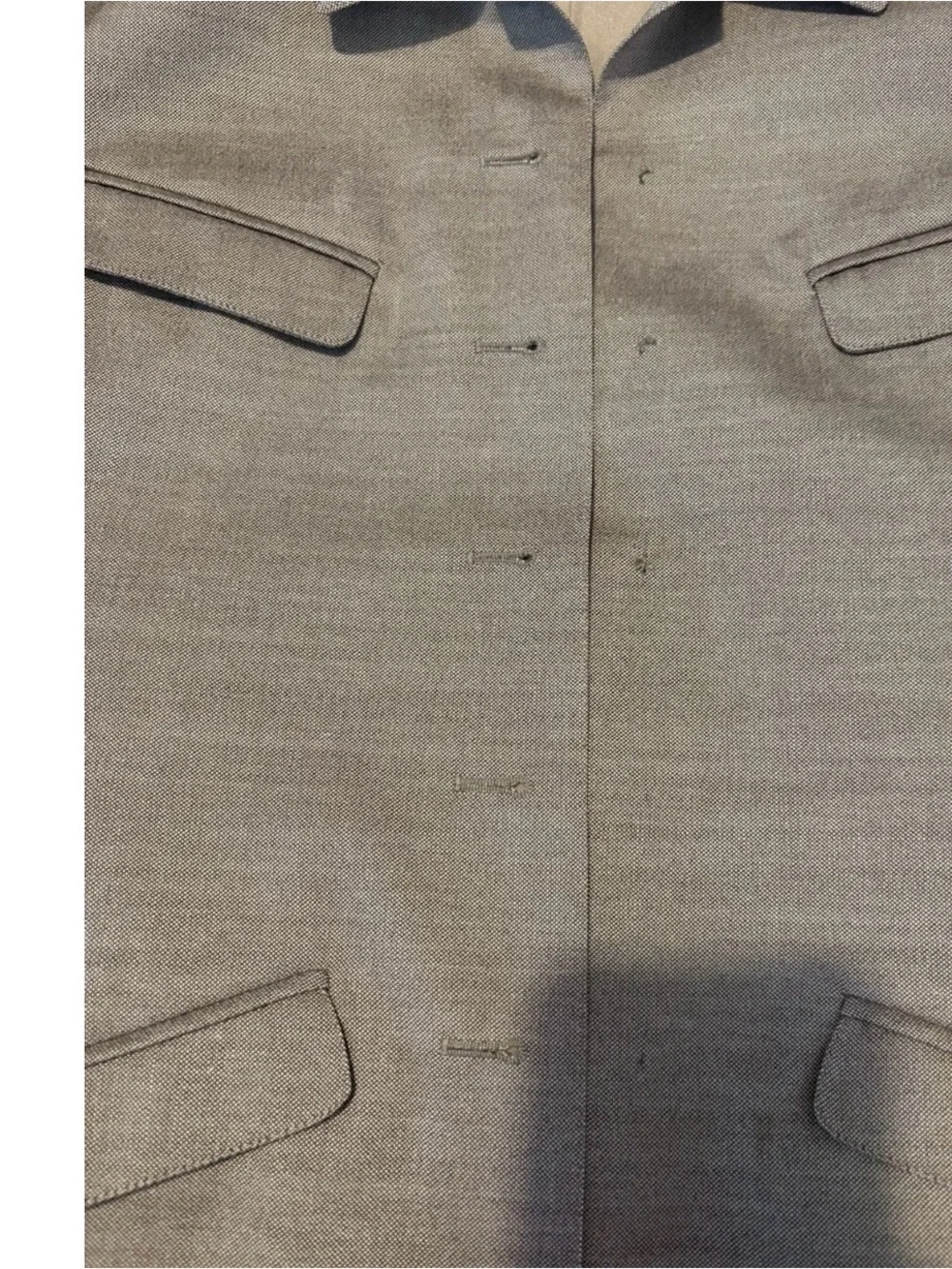 Vintage Chanel Boutique Blazer Grey 1998 Karl Lagerfeld/ Missing Buttons Sz 40CL